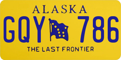 AK license plate GQY786