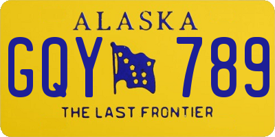 AK license plate GQY789