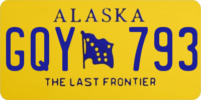 AK license plate GQY793