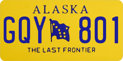 AK license plate GQY801