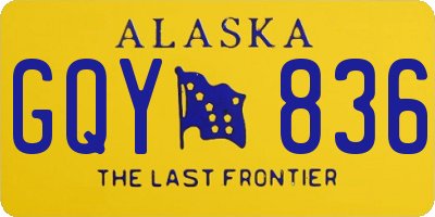 AK license plate GQY836