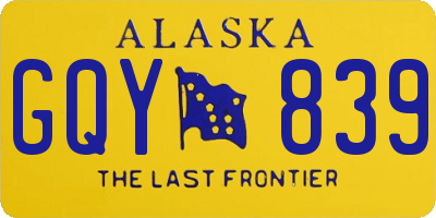 AK license plate GQY839