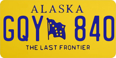 AK license plate GQY840