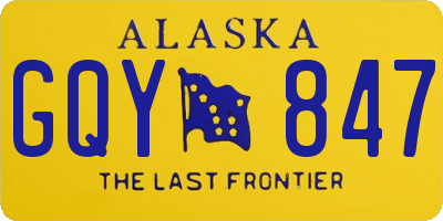 AK license plate GQY847