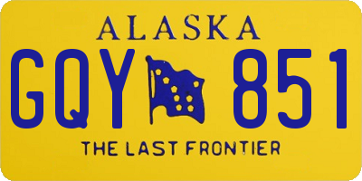 AK license plate GQY851