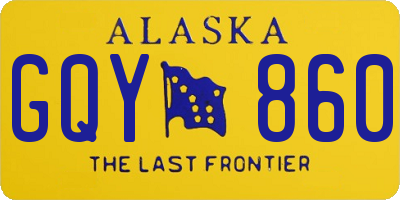 AK license plate GQY860