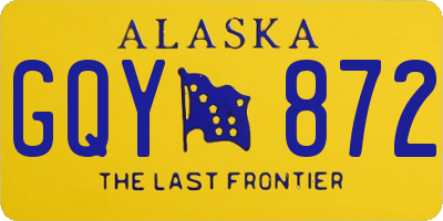 AK license plate GQY872