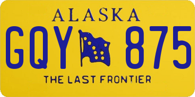 AK license plate GQY875