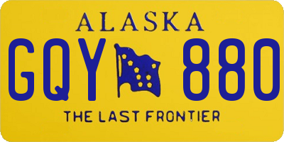 AK license plate GQY880