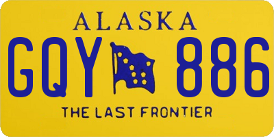 AK license plate GQY886