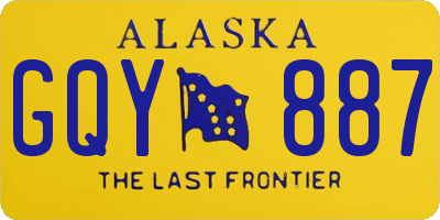 AK license plate GQY887