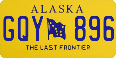 AK license plate GQY896