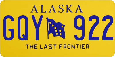 AK license plate GQY922