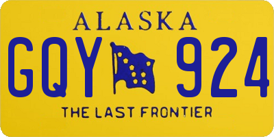 AK license plate GQY924