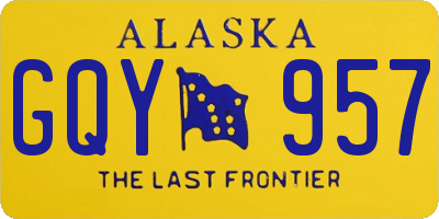 AK license plate GQY957