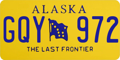 AK license plate GQY972