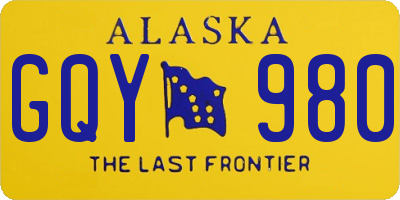 AK license plate GQY980