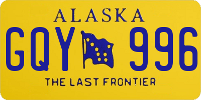 AK license plate GQY996