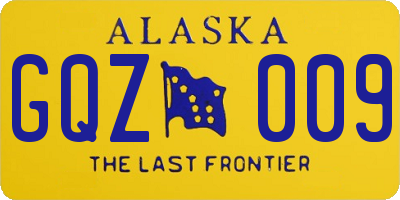 AK license plate GQZ009