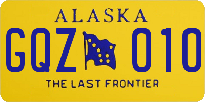 AK license plate GQZ010