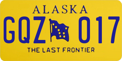 AK license plate GQZ017