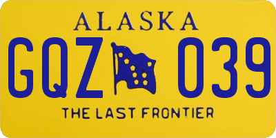 AK license plate GQZ039