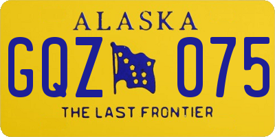 AK license plate GQZ075