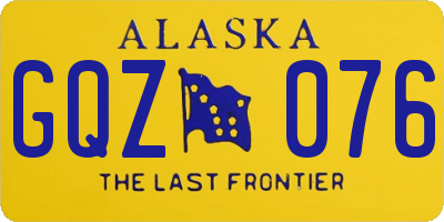 AK license plate GQZ076