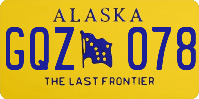 AK license plate GQZ078