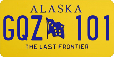 AK license plate GQZ101