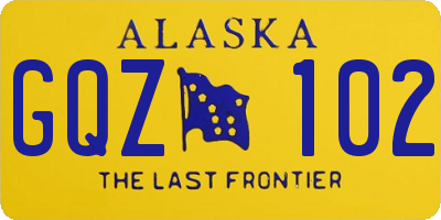 AK license plate GQZ102