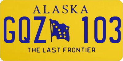 AK license plate GQZ103