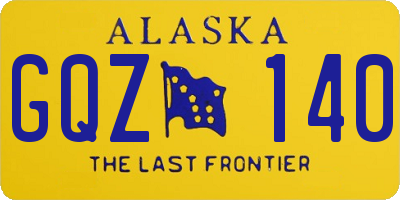 AK license plate GQZ140