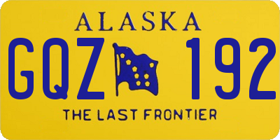 AK license plate GQZ192