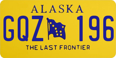 AK license plate GQZ196
