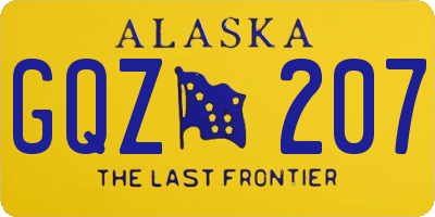 AK license plate GQZ207