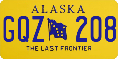 AK license plate GQZ208