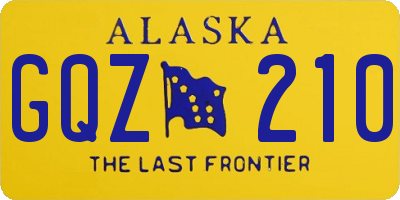 AK license plate GQZ210