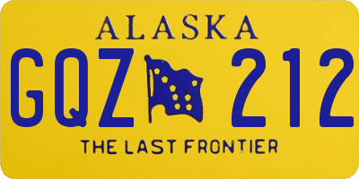 AK license plate GQZ212
