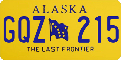 AK license plate GQZ215