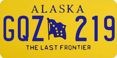 AK license plate GQZ219