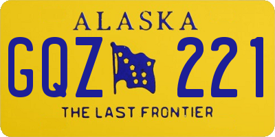 AK license plate GQZ221