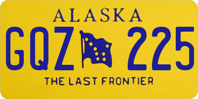 AK license plate GQZ225