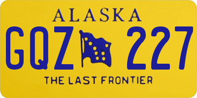 AK license plate GQZ227