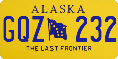 AK license plate GQZ232