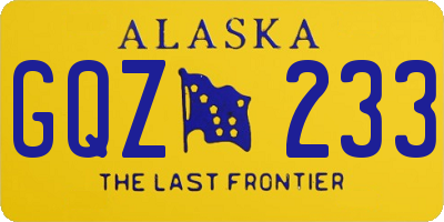 AK license plate GQZ233