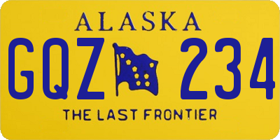 AK license plate GQZ234