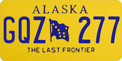 AK license plate GQZ277