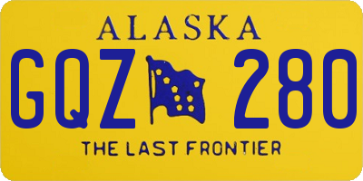 AK license plate GQZ280