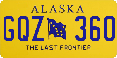 AK license plate GQZ360